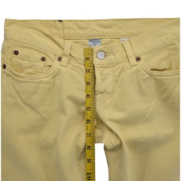 Lucky Brand Maggie Flare Jeans Womens Yellow Cotton Button Fly Denim Size 26 - Picture 8 of 11